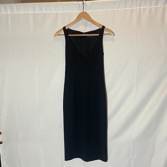 Ralph Lauren Deep V-Neck Black Dress Size 2 - Picture 1 of 11